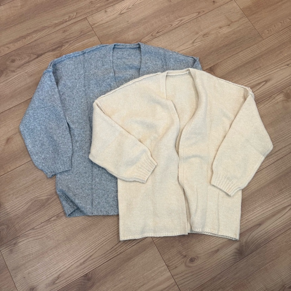Cozy Gray and Cream Cardigans
